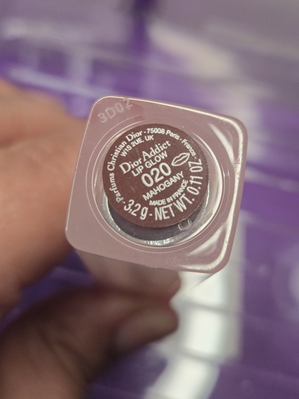 Dior Addict Lip Glow 020 Mahogany - Mauve Brown Tube